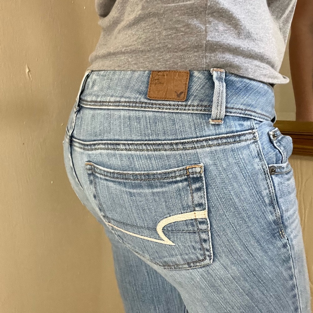 American Eagle Outfitters Light Blue Straight Leg Jeans